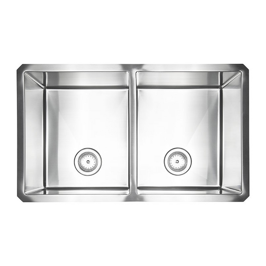 Double Bowl Handcrafted Stainless Steel Sink 50/50 32x19