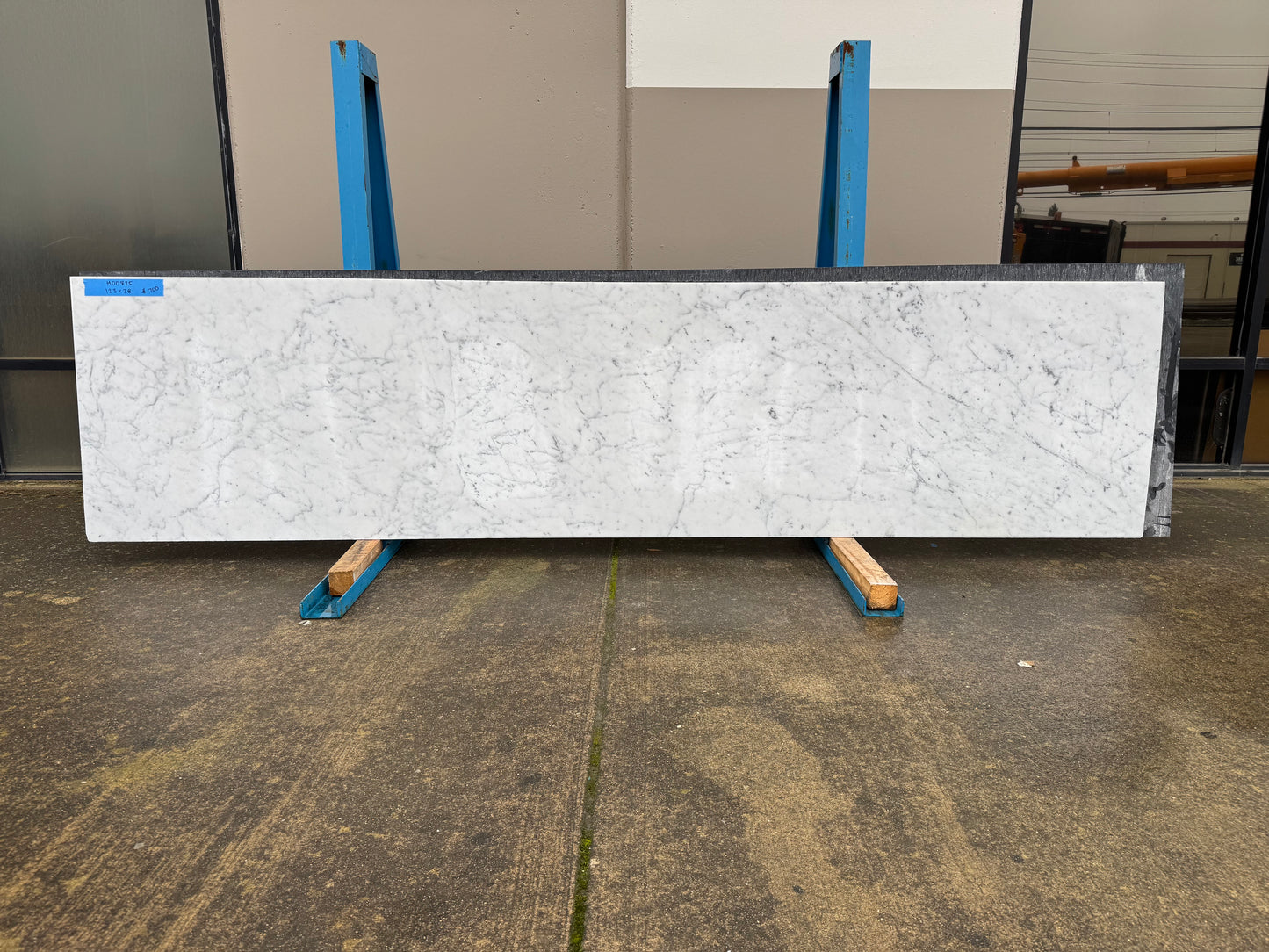 White Carrara Honed 2cm Marble 123x28 Location BB