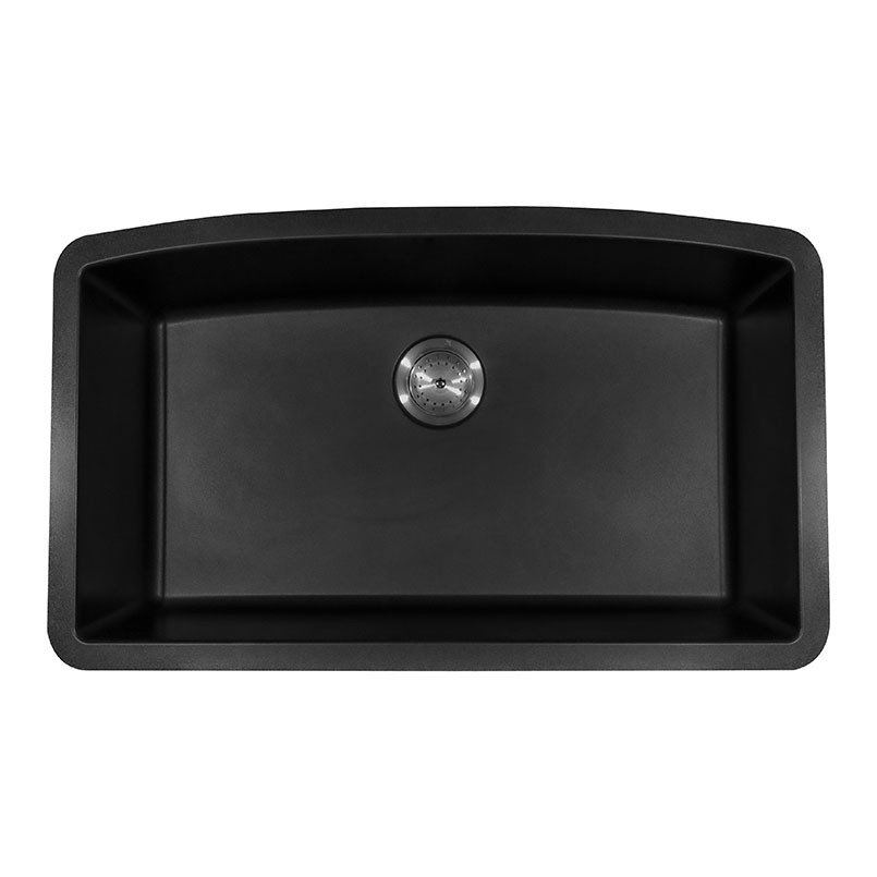 Black Quartz Single Bowl Sink 32x19