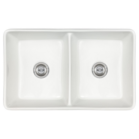 White Farmhouse Sink 50/50 32x20