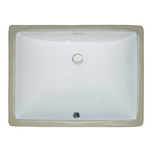 Vanity White Rectangle Porcelain Sink 20x15