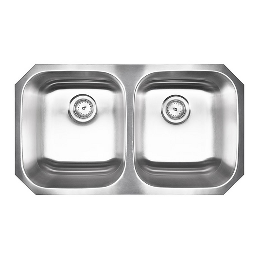 Double Bowl Stainless Steel 18G Drawn 50/50 Sink 31x18